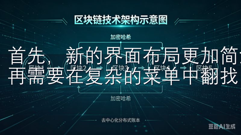 首先，新的界面布局更加简洁明了，主页上的信息一目了然，不再需要在复杂的菜单中翻找。
